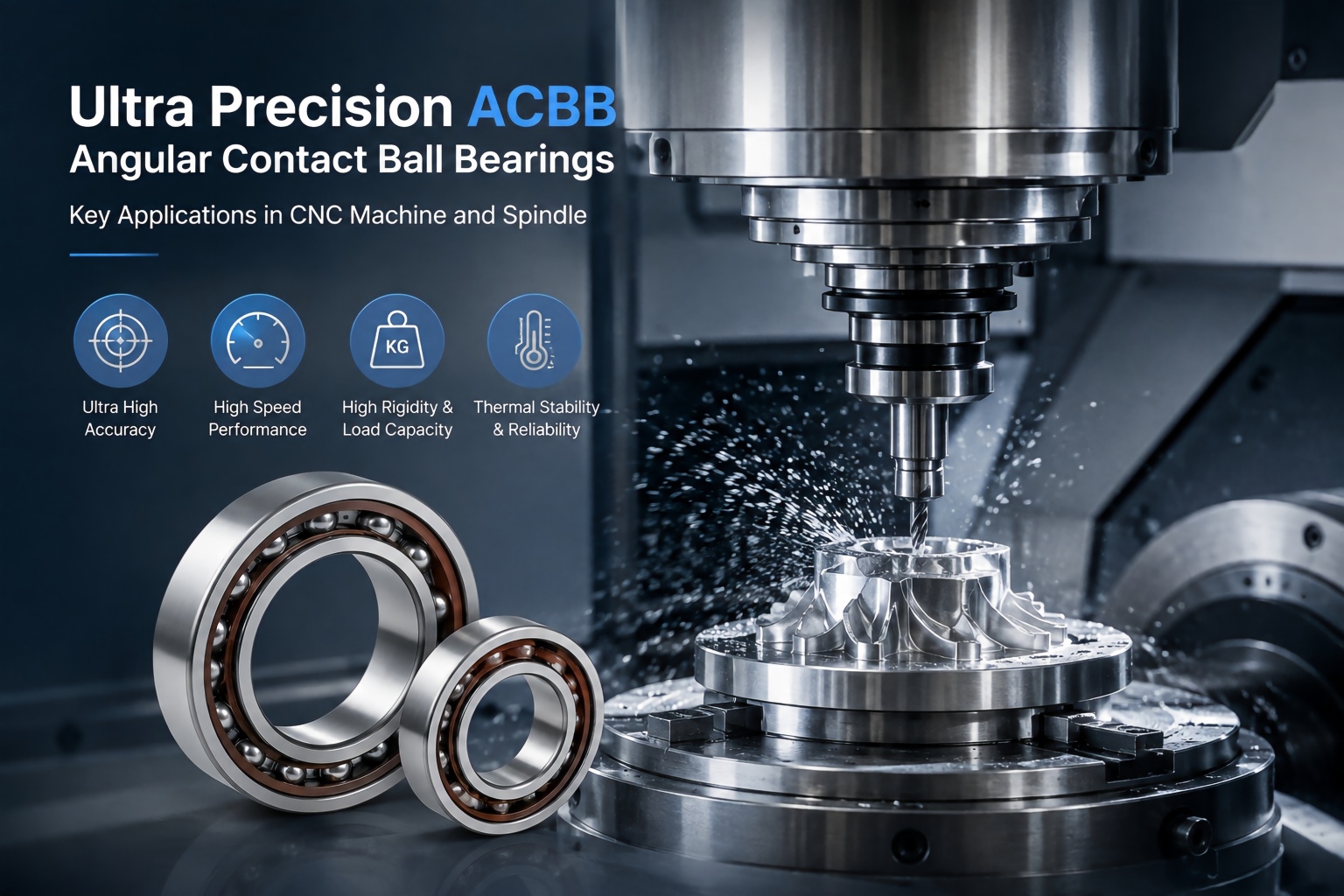 Ultra Precision ACBB  angular contact ball bearing: Key Applications in CNC Machine and Spindle